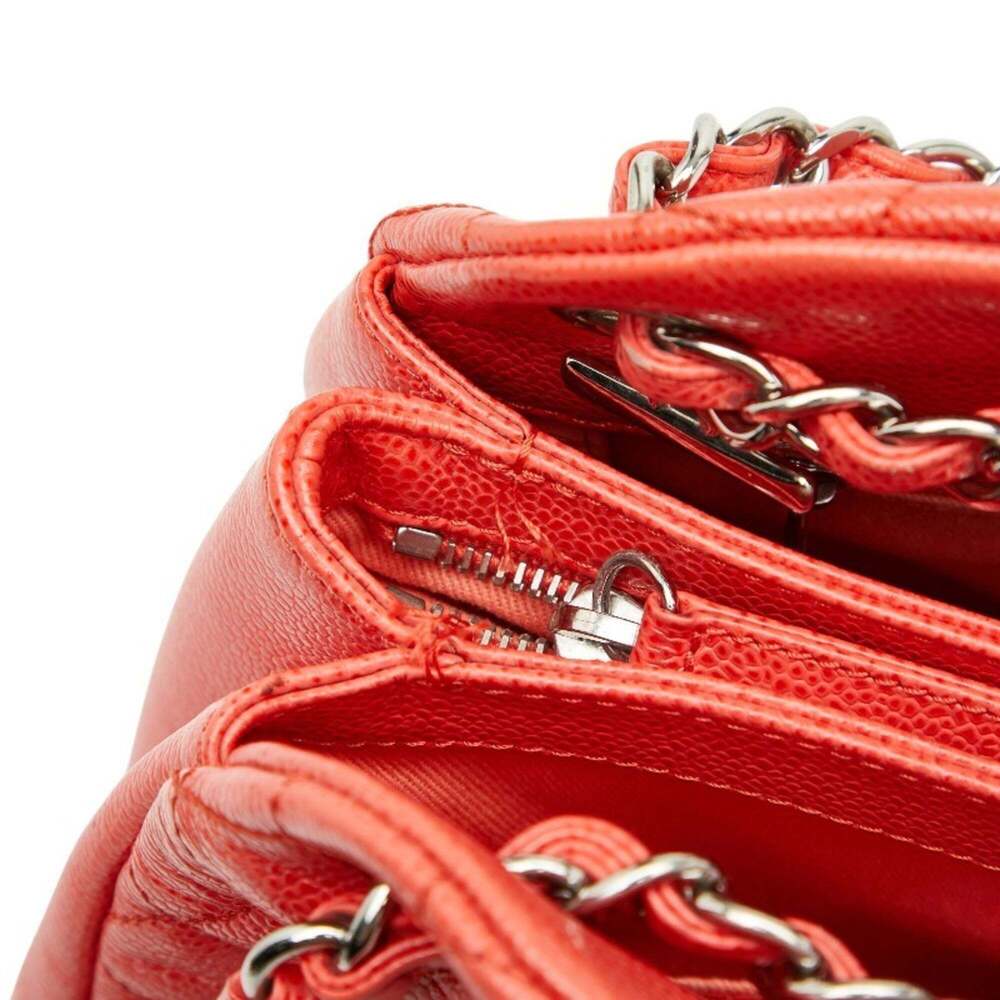 CHANEL Orange Caviar Leather Logo Shoulder Bag - Picture 5 of 12